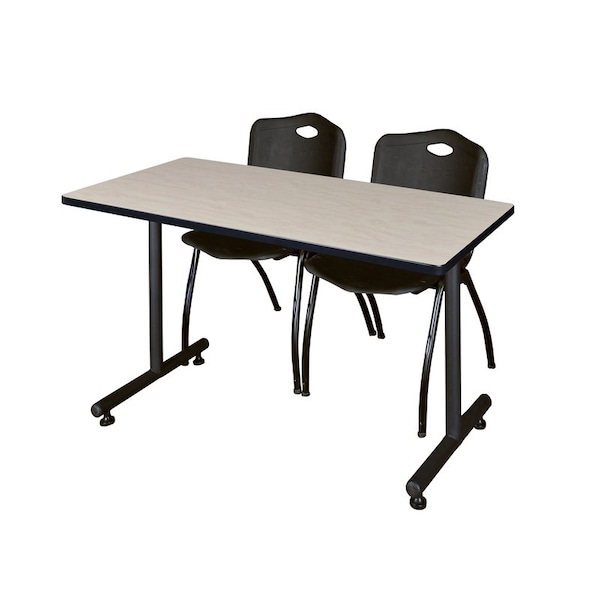 Kobe Rectangle Tables > Training Tables > Kobe Training Table & Chair Sets, 48 W, 24 L, 29 H, Maple MKTRCT4824PL47BK - main
